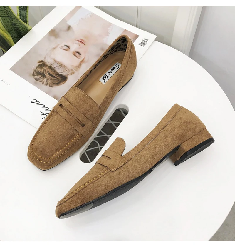 Wellwalk/черные туфли на плоской подошве; женские лоферы; обувь без шнуровки; женские балетки на плоской подошве; женские мокасины; женские балетки на плоской подошве с квадратным носком