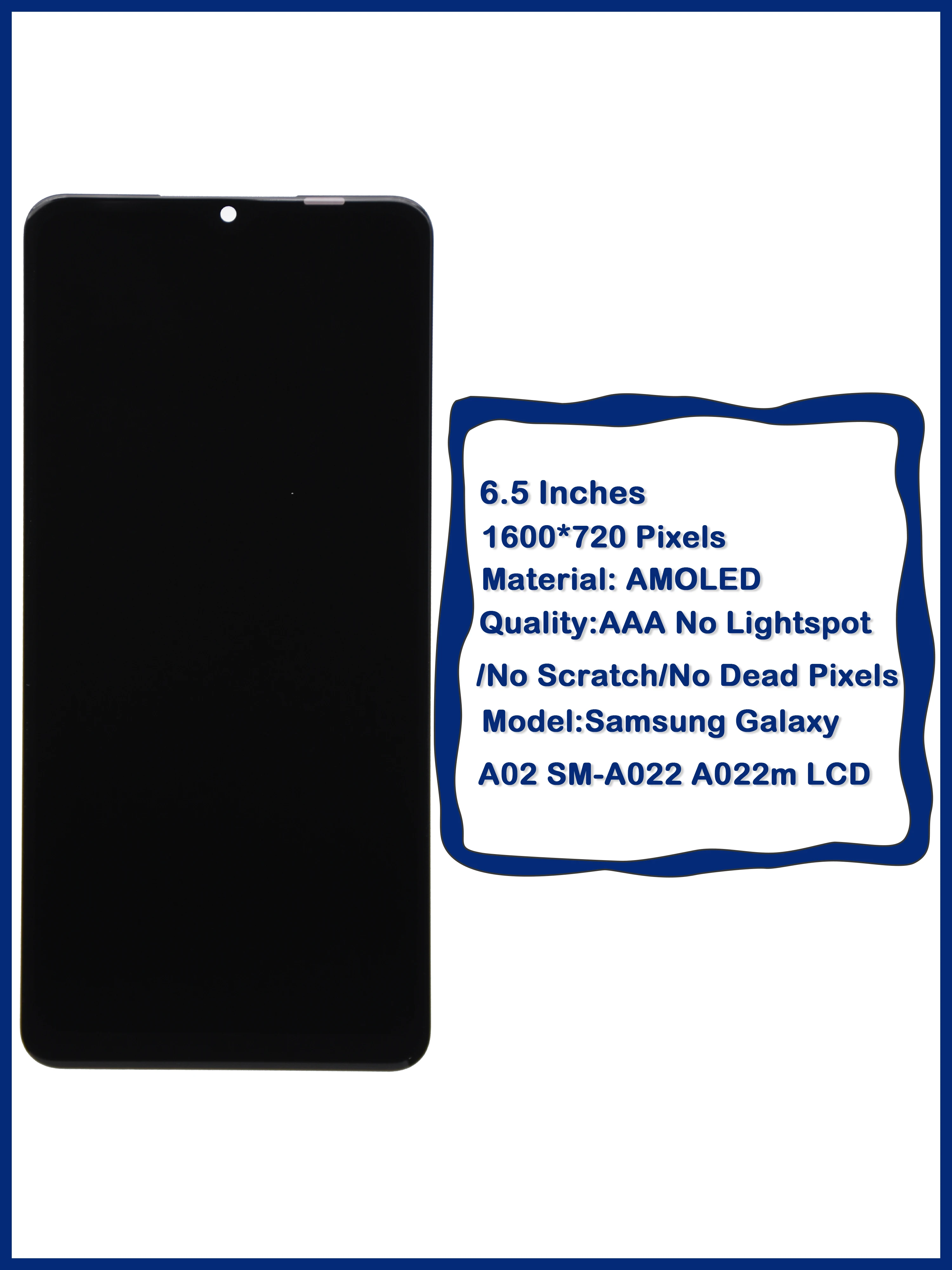 ЖК-дисплей AMOLE для Samsung Galaxy A02 сенсорный экран с дигитайзером в сборе A022F A022G A022M +