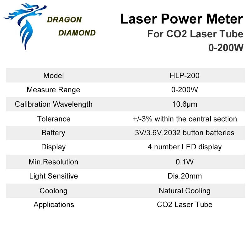 Ручной лазерный измеритель мощности для лазерной трубки DRAGON DIAMOND HLP 200 лазерного