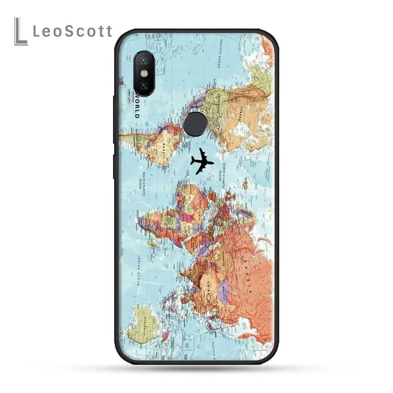

world map Phone Case For Xiaomi Redmi note 4 4X 8T 9 9s 10 K20 K30 cc9 9t pro lite max