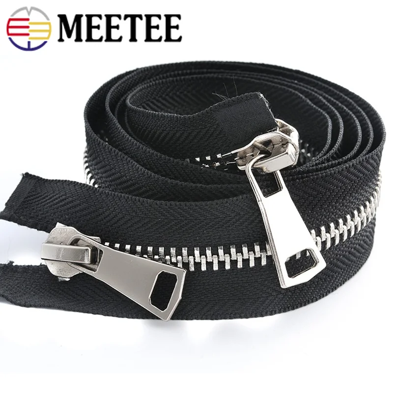 1 шт. Meetee 8 #70/80/100/120 см двойной открытого конца металлической черный одежда на