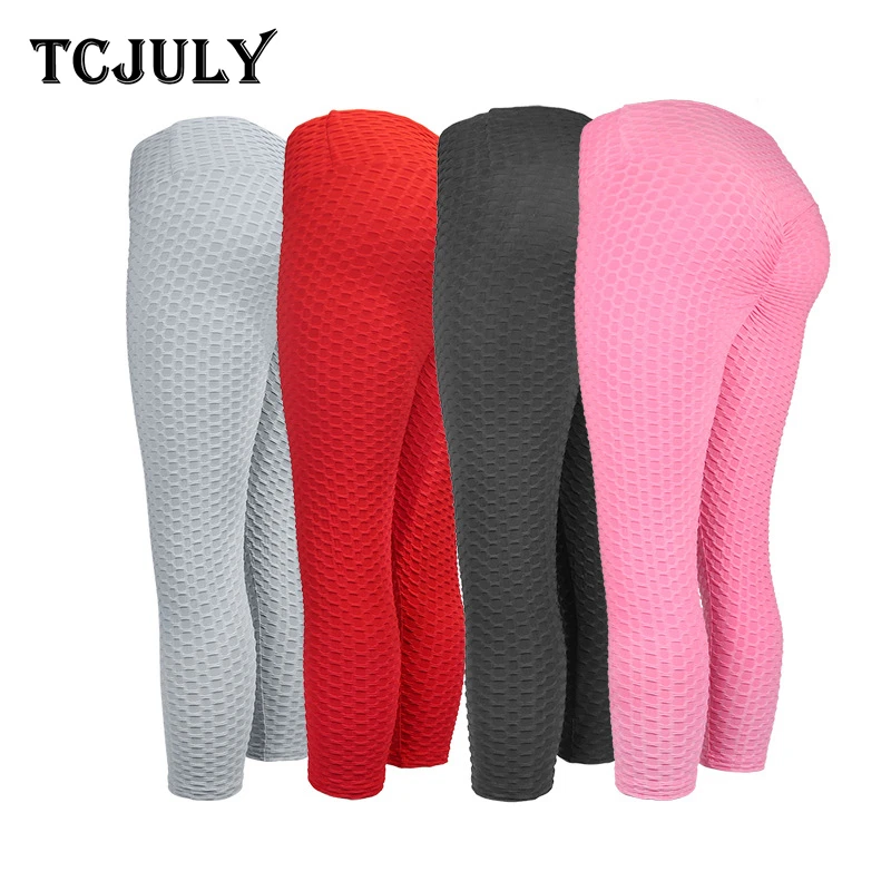 TCJULY новый дизайн однотонные укороченные брюки высокая талия пуш-ап Капри