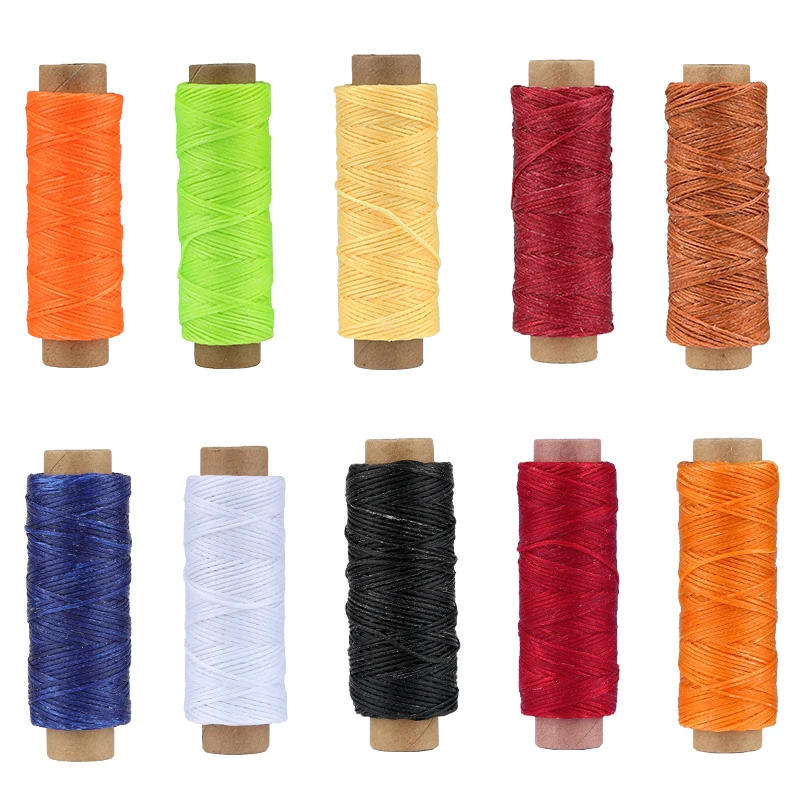 

Multicolor Durable 50 Meters Flat Leather Waxed Thread Cord For DIY Handicraft Tool And Leather Craft Sewing Accessories