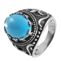 brown blue farao ring 316l stainless steel punk biker jewelry size 7 14