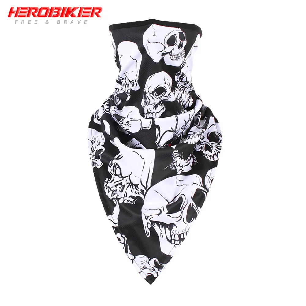color19 HEROBIKER, новинка, Балаклава, мотоциклетная, мото, защита для лица, дышащая маска, мотоциклетная, многофункциональная, мото, полумаска, Быстросохнущий двигатель - Цвет: color19