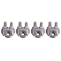 4pcs stainless steel cable clip saddle clamp for ropes 0 3cm 3mm wire