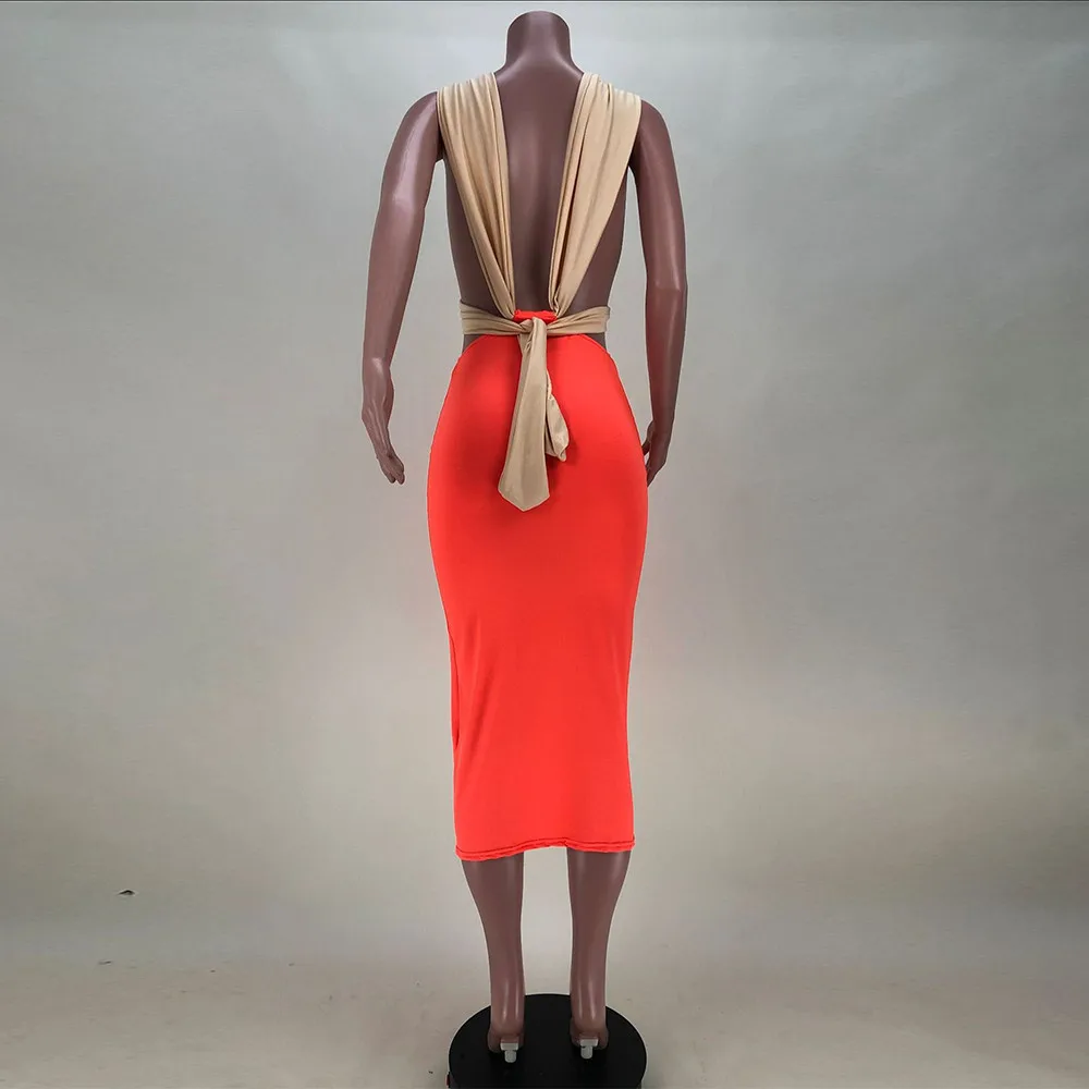 

Party Clubwear Two 2 Piece Set for Women Ladies Cross Halter Crop Top and Bodycon Slim Skirt Female Sexy Summer Matching Sets