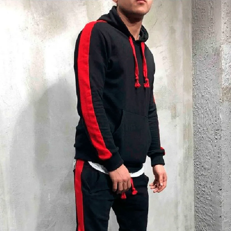 Мужские толстовки размера плюс цветные с длинным рукавом и капюшоном 2019