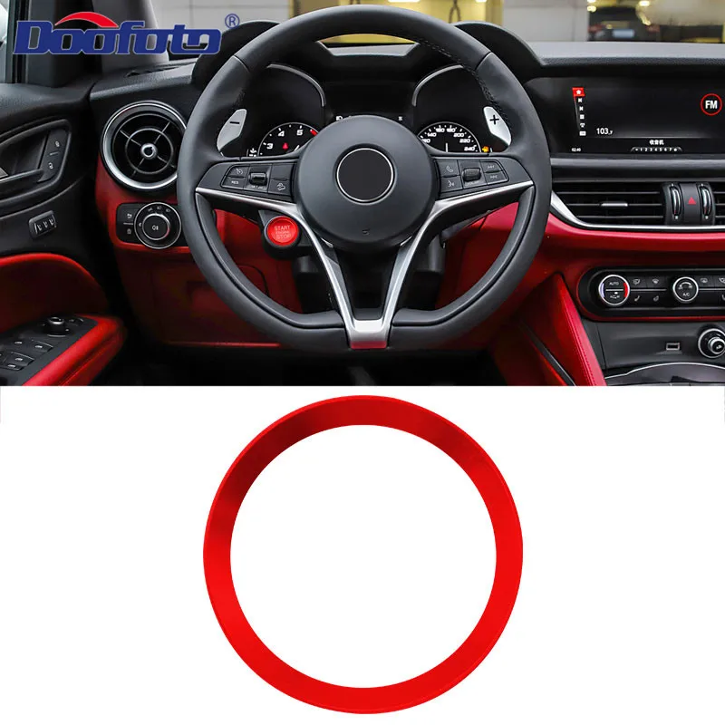 Red Ring Чехол для двигателя Doofoto для Alfa Romeo 159 Giulietta 147 Mito 156 Giulia GT Stelvio Brera Start Stop аксессуары для укладки - Цвет: Red Ring