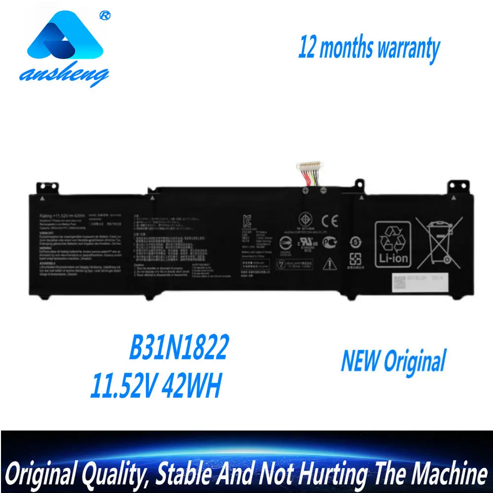 Новый аккумулятор B31N1822 для ноутбука Asus UX462 UX462DA Zenbook Flip 14 UM462DA-AI028T UX462DA-AI040T 11 52 В 42