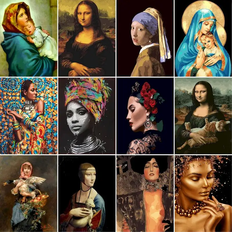 Набор для рисования по номерам сделай сам женщин жемчужные серьги девушек