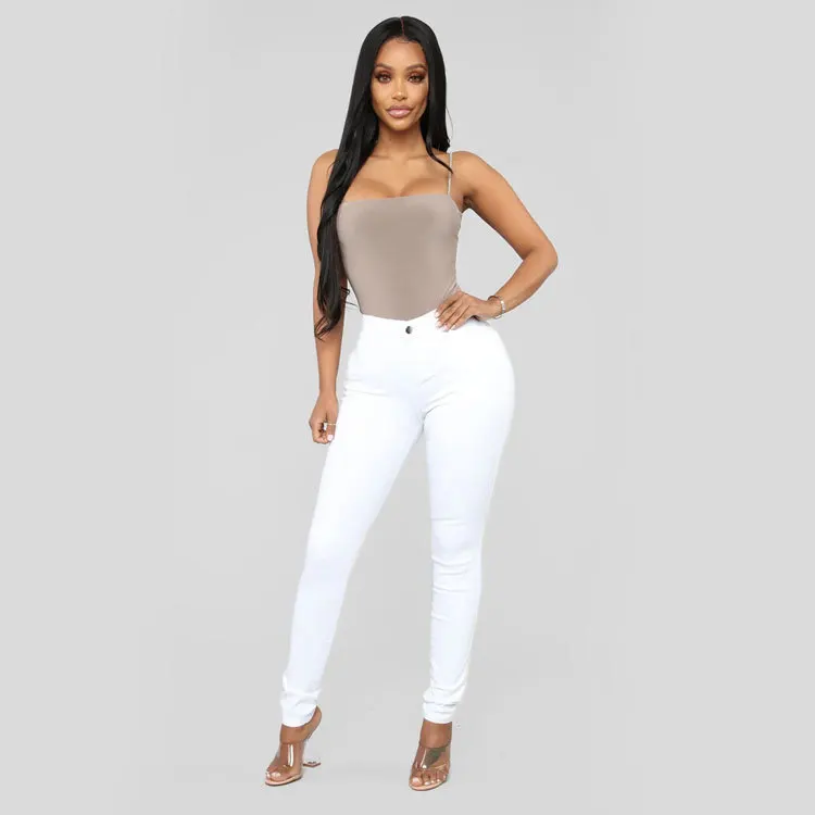 

Fashion Ladys Calsa Jeans Feminino Woman Plus Size High Waisted Stretch Slim Jeans Mujer 2020 Casual Pencil Pants Large Size #g3