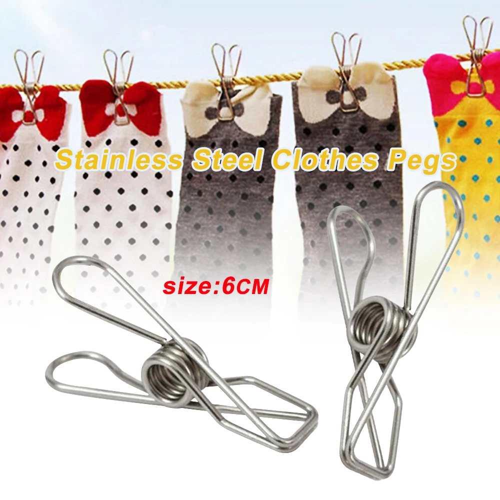 

10 шт., многофункциональные прочные металлические зажимы для одежды, полотенец, носков