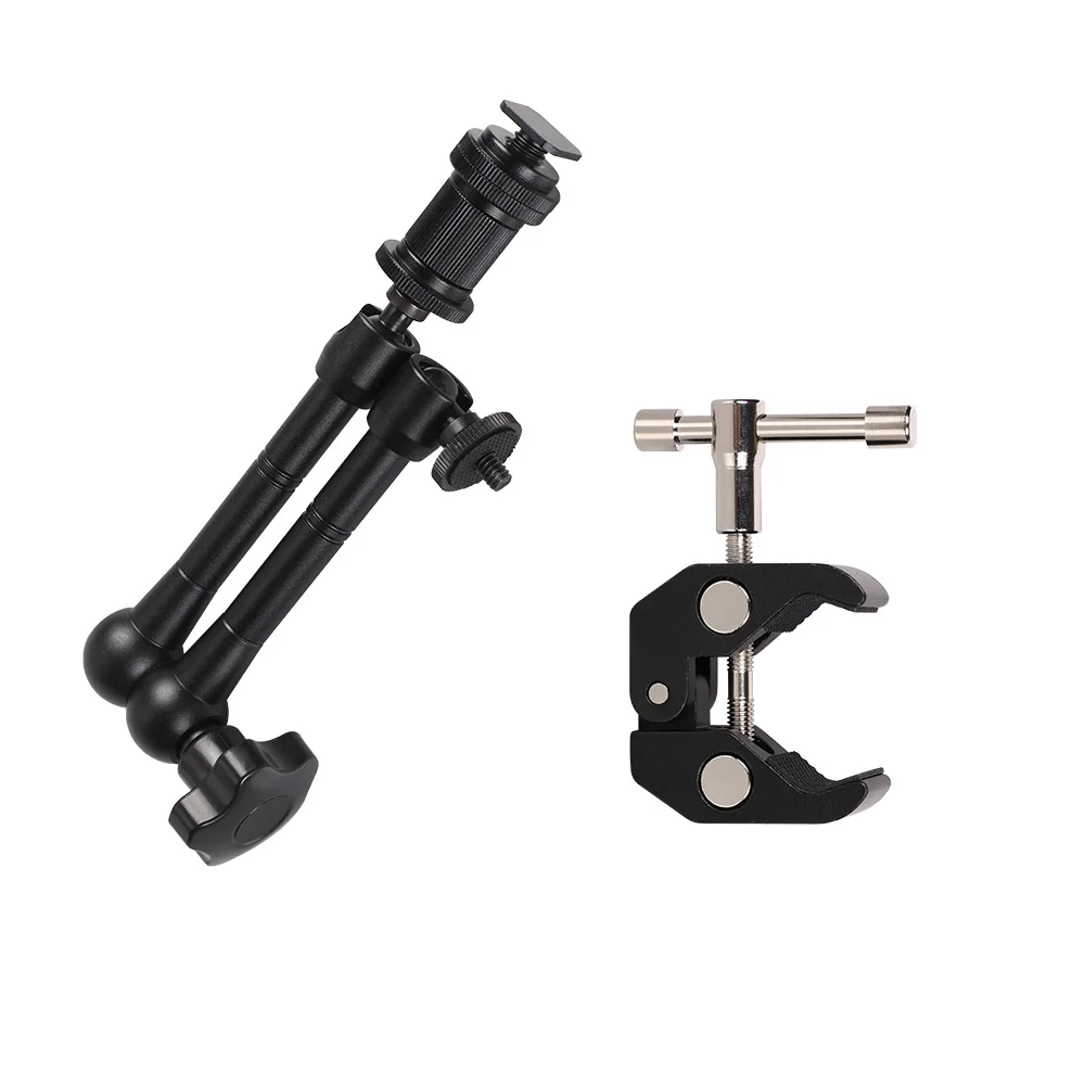 11in mag arm L Clamp 7 дюймов 11 дюймов Регулируемая шарнирная Магическая рукоятка+ Супер Зажим для ЖК-монитора стойка для вспышки шарнирная рукоятка для Аксессуары для фотостудии - Цвет: 11in mag arm L Clamp