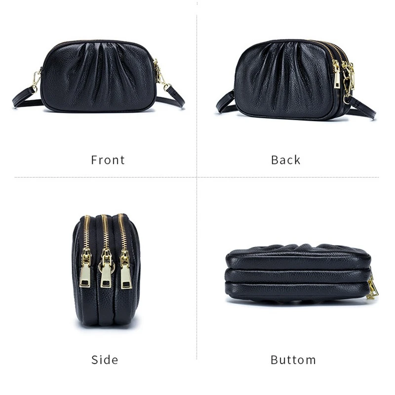 

Top Quality Genuine Leather Crossbody Bag Clutch Bag Style Fashion Trend Women Handbag Messenger Bag Dual Purpose Leisure Bag