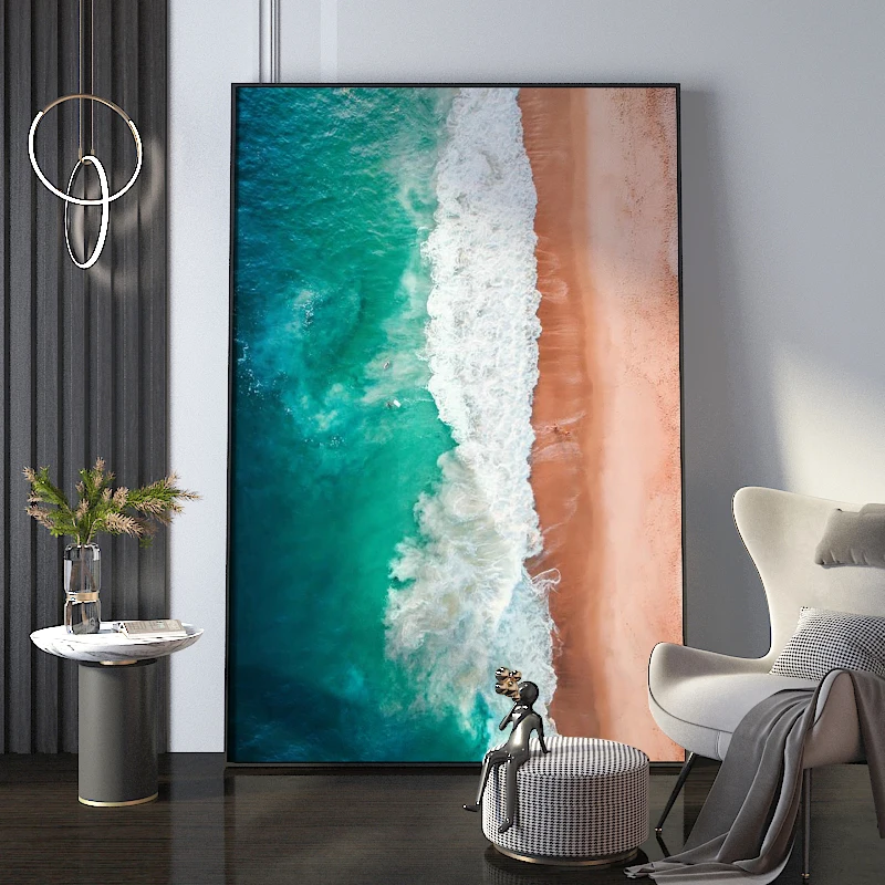 

Beach Wave Ocean Decorative Painting Abstract Landscape Posters and Prints Modern Wall Art Canvas Picture Living Room Home Decor