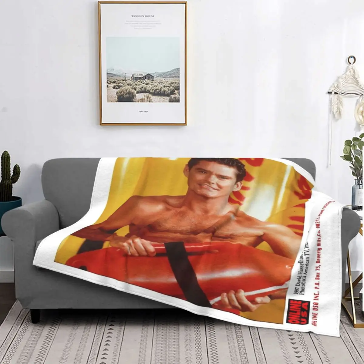 

David Hasselhoff-Manta a cuadros para cama, colcha de lino, sofha, manta double, colcha de verano
