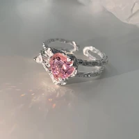 fmily fashion sweet 925 sterling silver pink gemstone love ring temperament light luxury jewelry for girlfriend gifts