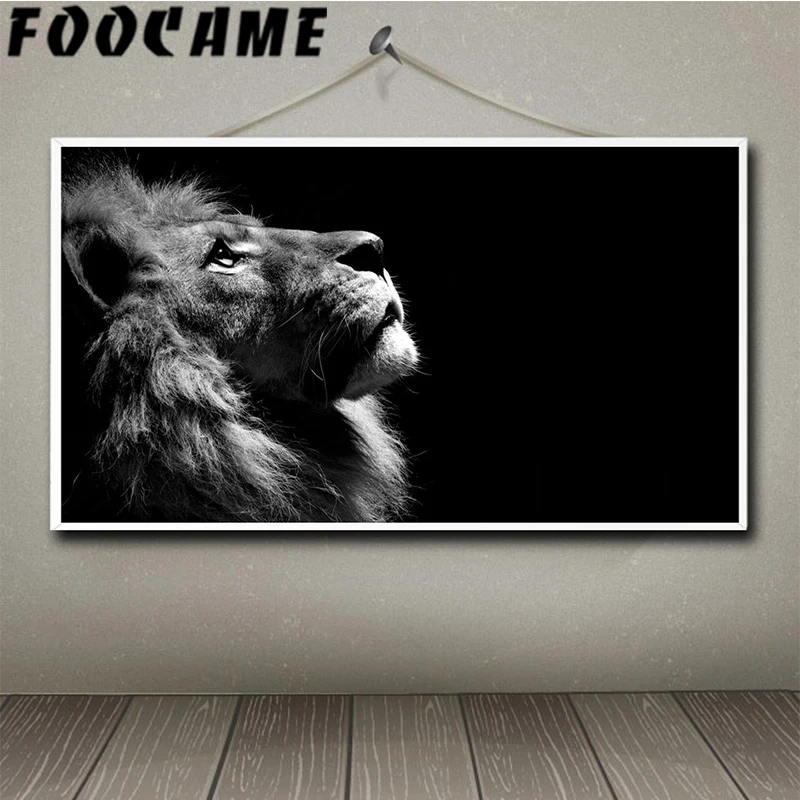 Животные Лев Абстрактная живопись Гостиная Современная Стена искусство