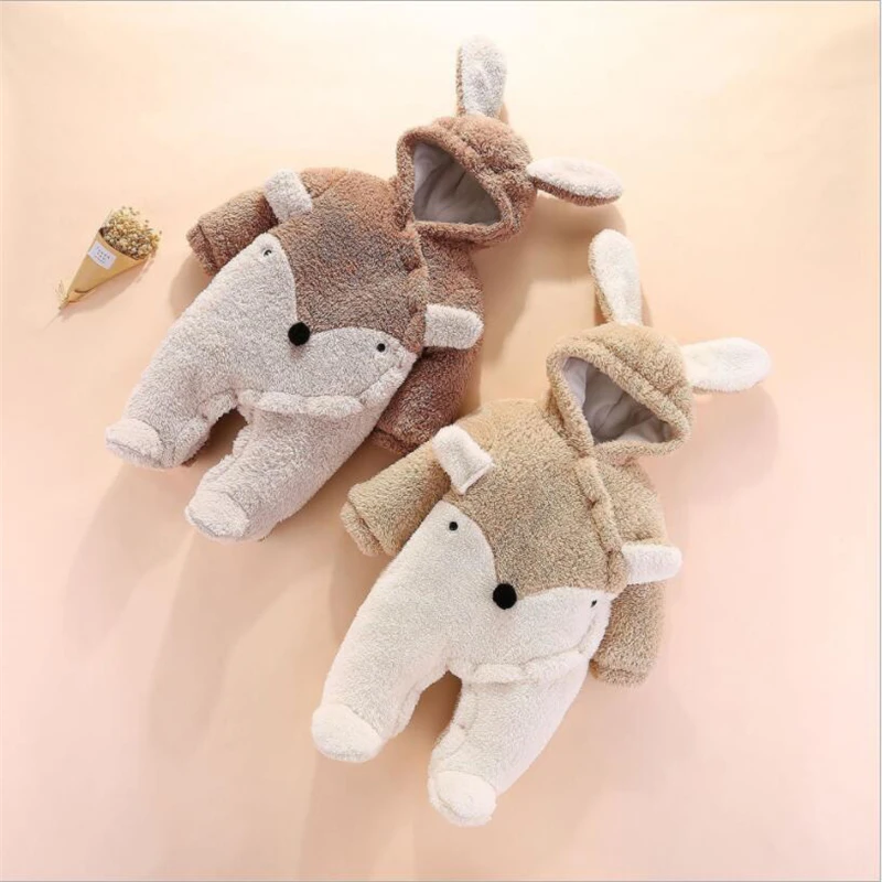 Newborn Baby Footies For Boys Girls Footies Infant Winter Warm Newborn Overalls Footies Baby Girl Boy Clothes 0-12 Months