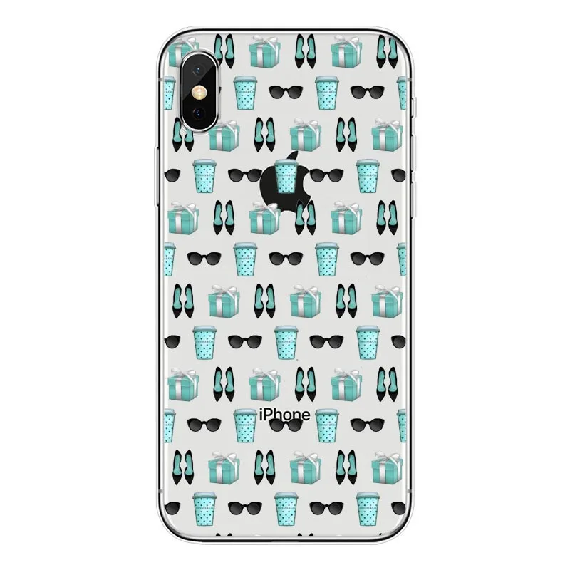 Силиконовый чехол для телефона Tiffany's из ТПУ с завтраком iPhone 7 7Plus XS Max 5s SE 6 6S Plus Holly