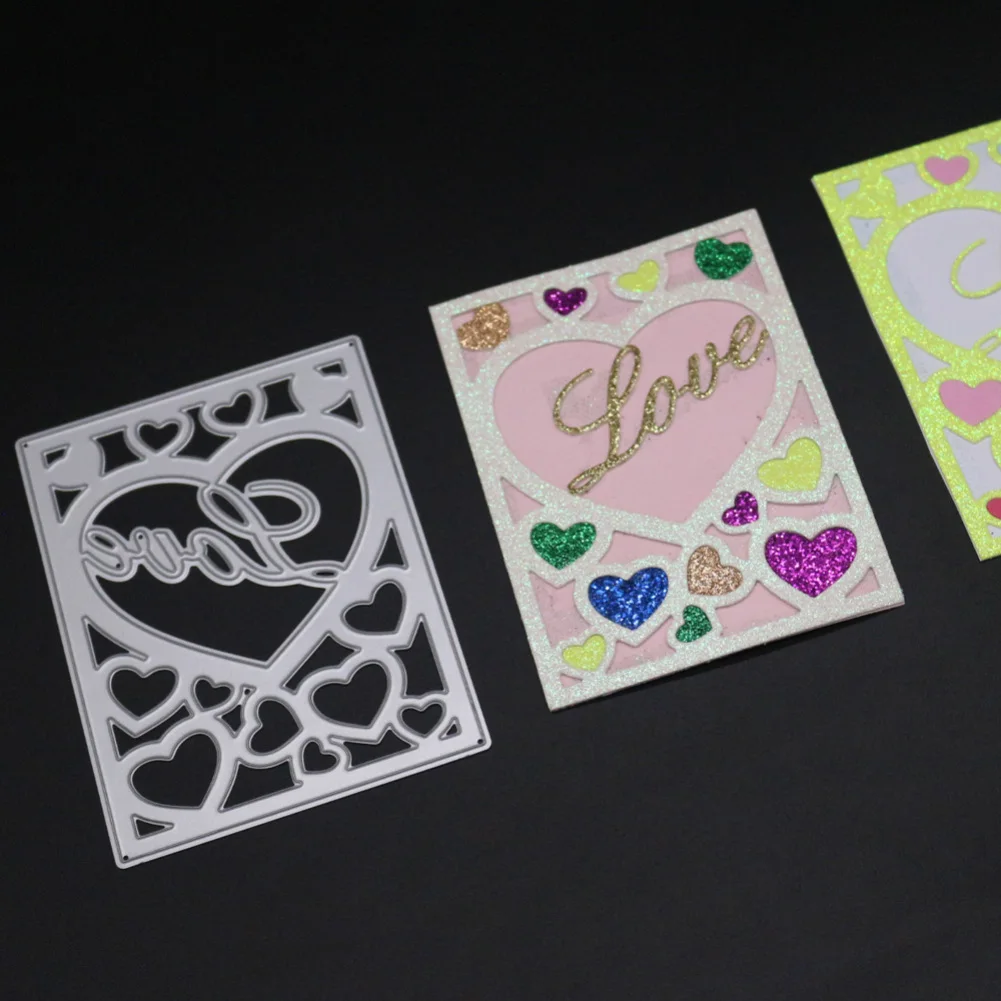 Металлические Вырубные штампы с надписью Love прямоугольные Troqueladora в форме сердца