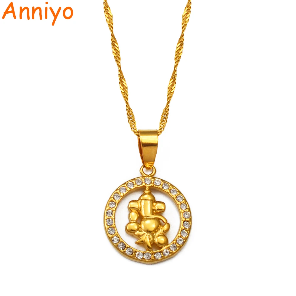 Индийское религиозное ожерелье Anniyo с подвеской для женщин и девушек маленькая