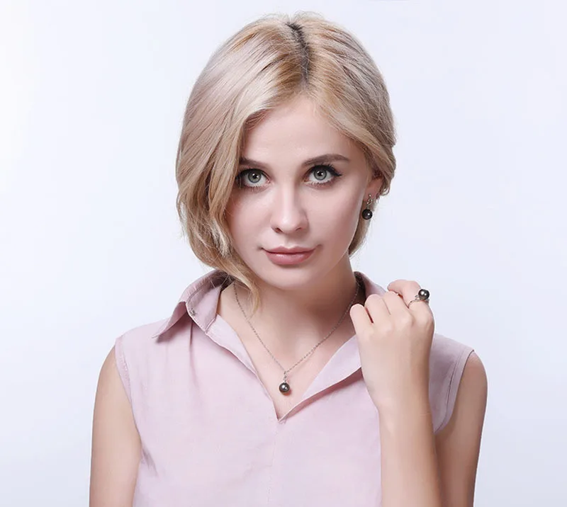 Роскошный таитянский кулон с черным жемчугом в виде черного Ангела из серебра 925