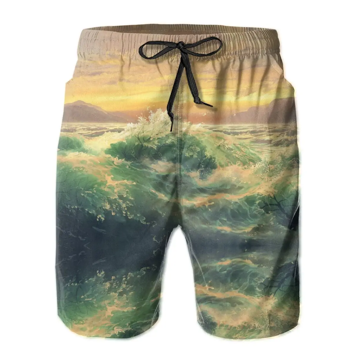 

Promo Drawing Blue Waterl Anime Beach Breathable Quick Dry Hot Sale print Waves Surfing running Hawaii Pants