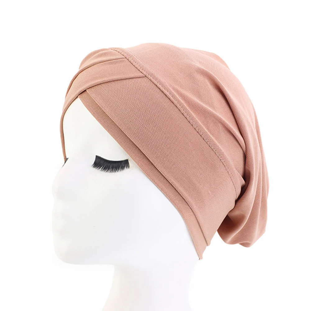 

Wrap Head W Front Bonnet Inner Cap Home Trave Full Cover For Chemotherapy Women Turban Hat Soft Hair Loss Elastic Night Sleeping