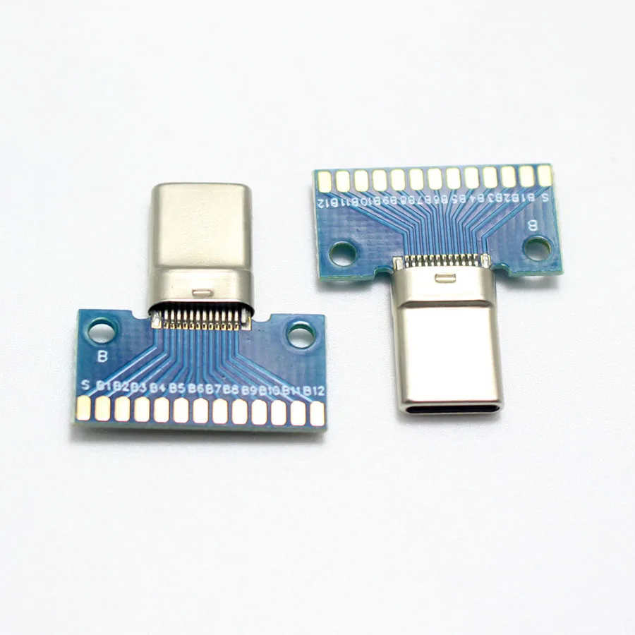 1 шт. USB 3,1 type C разъем 24+ 2P штекер Адаптер розеток для припоя провода и кабель 24P+ 2P печатная плата