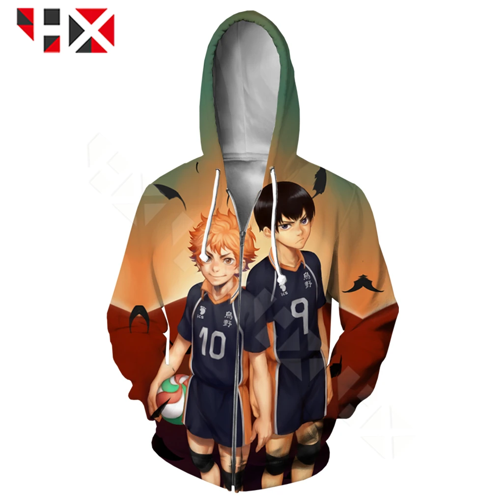 HX популярный Аниме Haikyuu волейбольный клуб для мужчин женщин 3D принт толстовка с