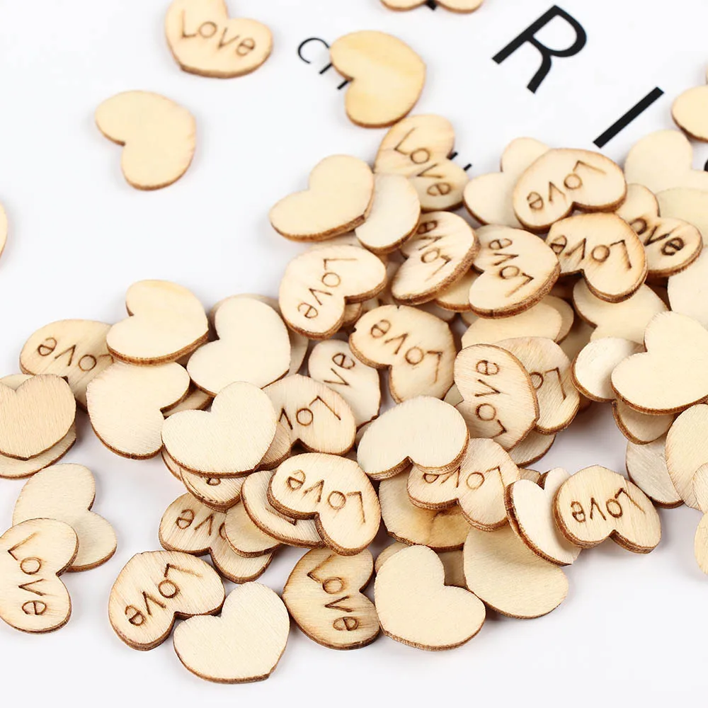 100 шт Любовь пуговицы в форме сердца деревянные Швейные назначения Ремесло