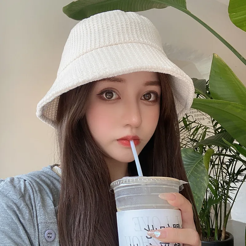 

Новинка 2021, шапка в рыбацком стиле из синели, Женская Осенняя Корейская брендовая Солнцезащитная шапка для милой девушки с большой головой, ...