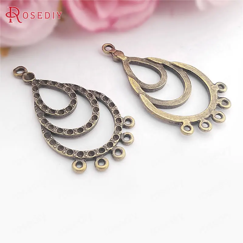 

20PCS 44x22MM Antique Bronze Zinc Alloy Drop Shape Earrings Connector Charms Jewelry Making Supplies Diy Findings Accessories