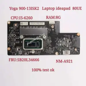 for lenovo yoga 900 13isk2 laptop motherboard 80ue cpu i5 6260u ram 8gb liszt cyg41 cyg40 byg40 nm a921 fru 5b20l34666 100 test free global shipping