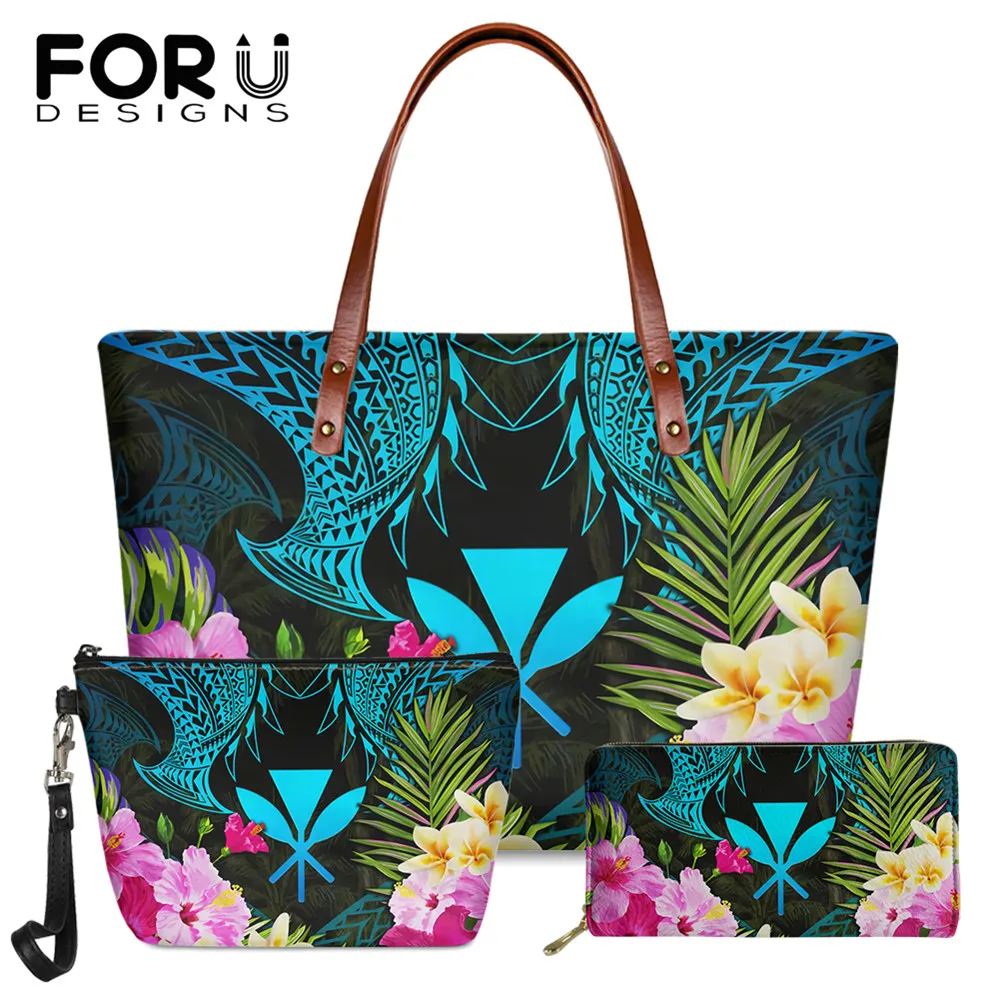 

Новое поступление 2021, повседневные сумки-мессенджеры FORUDESIGNS и клатч, кошелек для монет, 3 комплекта, гавайская плюмара, большая женская сумка...