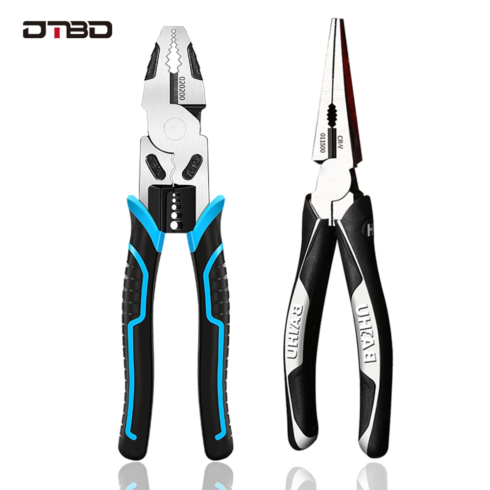 

DTBD Industrial Grade Wire Pliers Stripper Crimper Cutter Needle Nose Nipper Wire Stripping Crimping Multifunction Hand Tools