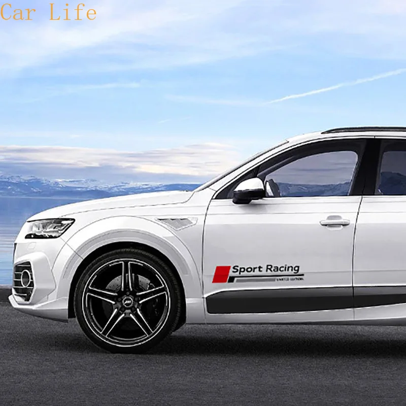 

2Pcs 60X11cm Car Sport Racing Logo Styling Sticker For Audi A1 A3 A4 A5 A6 A7 A8 Q2 Q3 Q5 Q7 Body Decoration Sticker Accessories