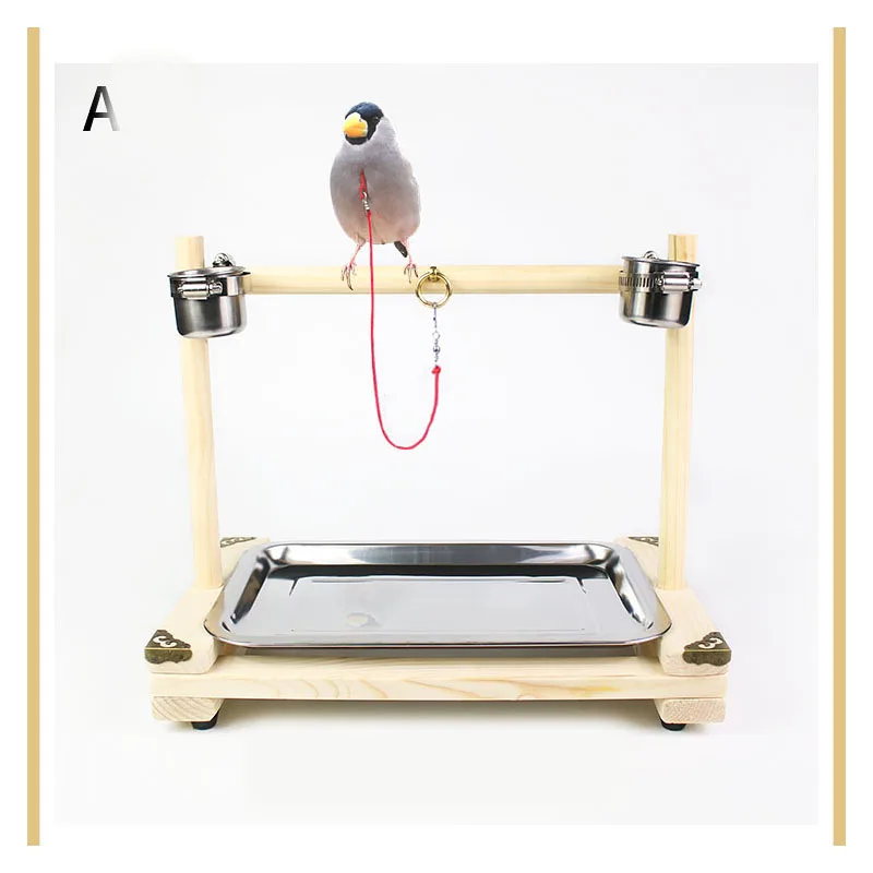 

Solid wood training bird stand racks