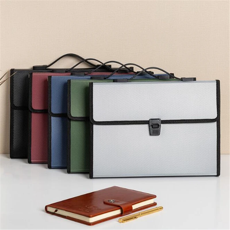 

A4 Office Study Portable Accordion Bag File Bag 13 Grid Folder Storage Bag Folder Office Supplies