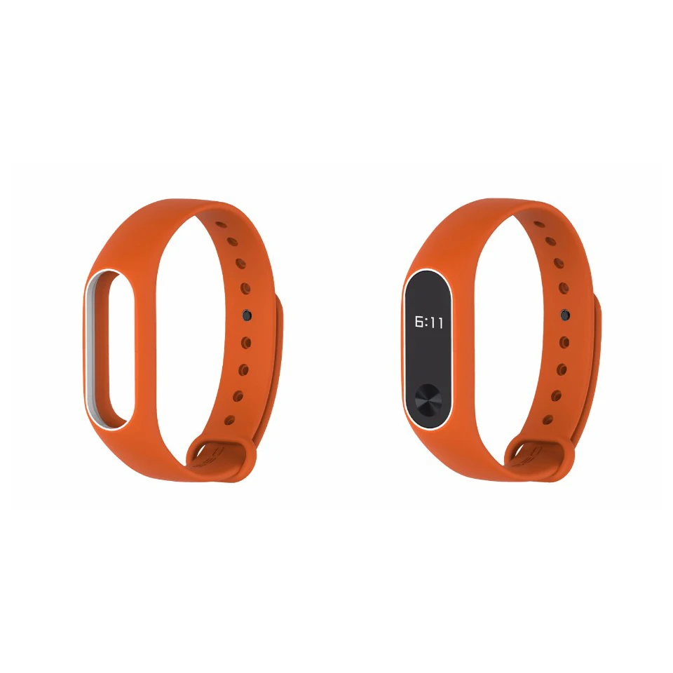 Двойной цвет mi band 2 аксессуары xiomi ремешок замена силиконовый для xiaomi mi2 pulseira