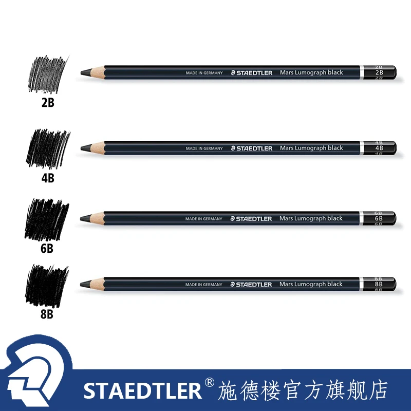 1 шт. Staedtler Ergosoft карандаш раскраска черный баррель Mars lumographic Рисование эскизы