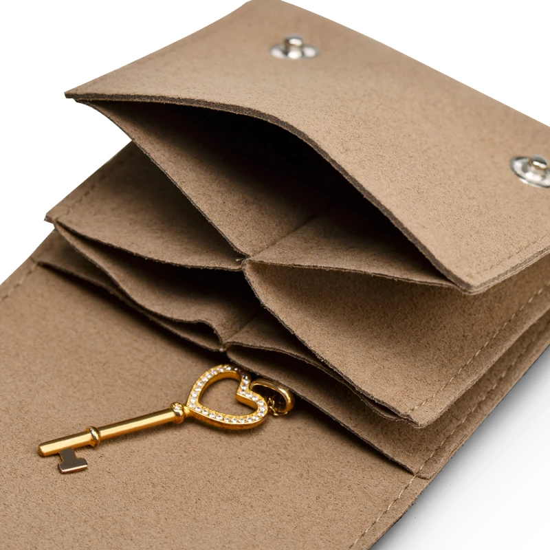 

Mishitu Jewelry Bag Microfiber Bag Metal Snap Button Bag Jewelry Gift Packaging Bag Light Luxury Packaging Jewelry Storage Bag