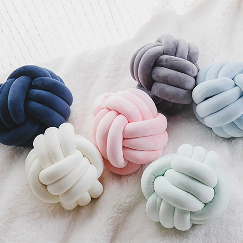 

GY0794 Solid Colors Linen Cotton Cushion Case Ball Polyester Home Decor Bedroom Decorative Sofa Car Throw Pillows