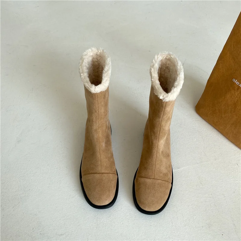 

Женские сапоги до середины икры, роскошные дизайнерские привлекательные сапоги с круглым носком на высоком каблуке, женские резиновые сапо...