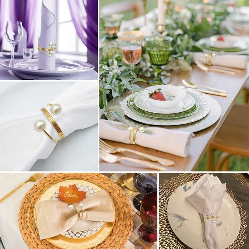 Napkin Ring Set Towel Buckle Holder Can Be Used for Table Wedding Party Holiday Decoration Daily Use 12Pcs | Дом и сад