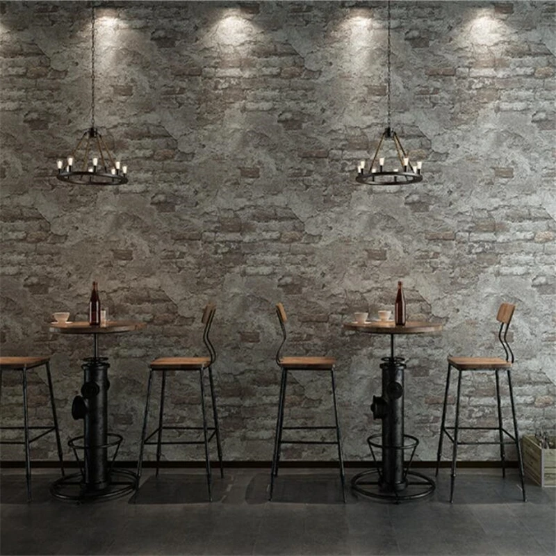 Обои wellyu старинные кирпичи ретро ностальгические Серые Цементные обои в стиле