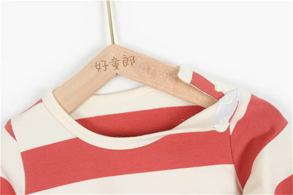 Трехцветная полосатая одежда с медведями из мультфильмов для малышей