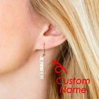 Браслеты на руку eManco, настраиваемым именем серьги-подвески для женщин золото с персональными буквами 316L нержавеющая сталь серьги Прямая поставка